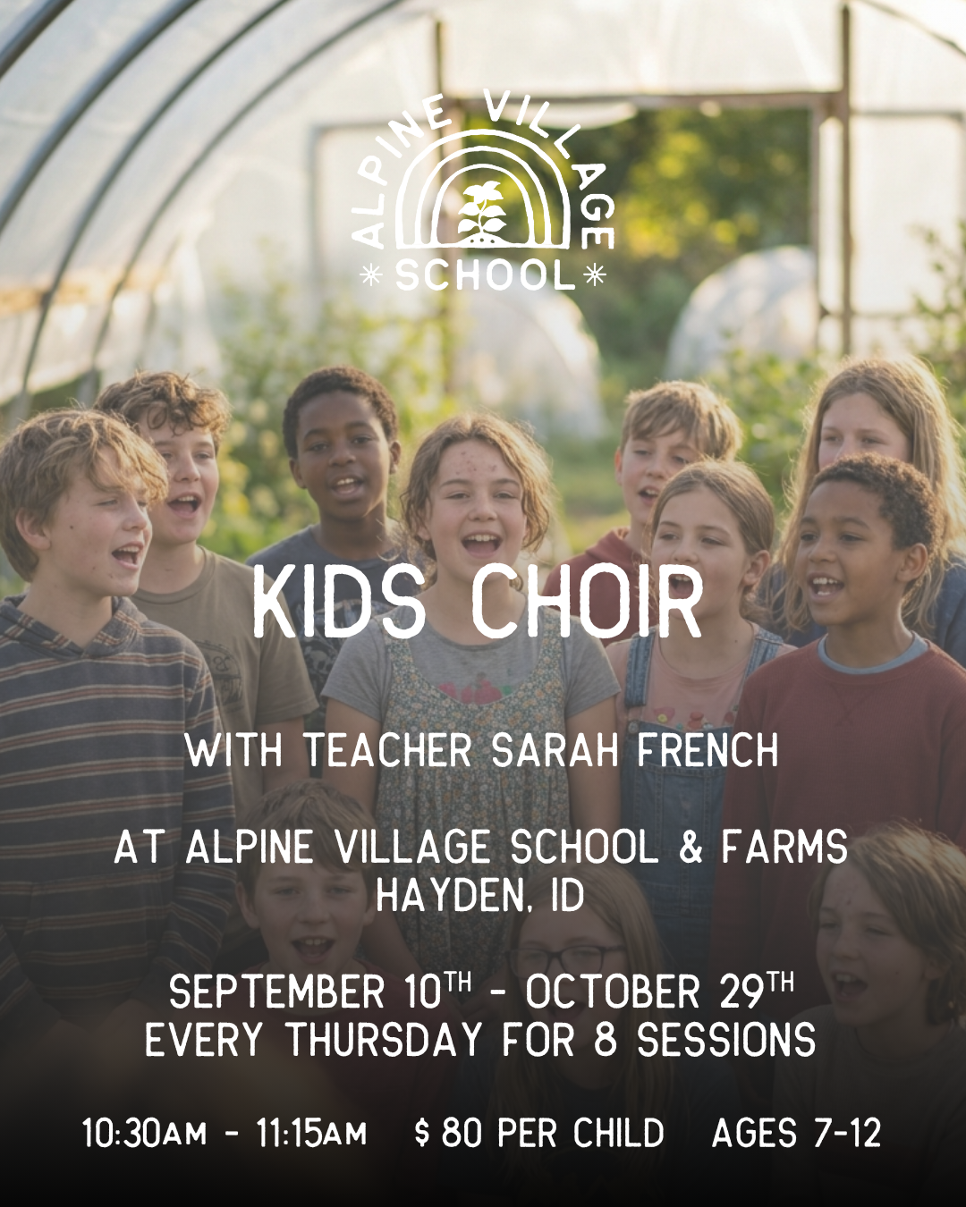 Kids Choir in the Greenhouse Classroom