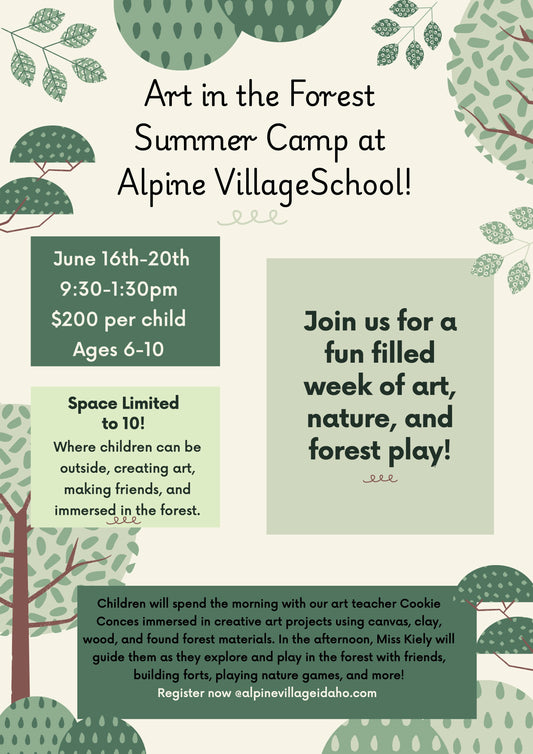 6/16/25-6/20/25: Art in the Forest Summer Camp