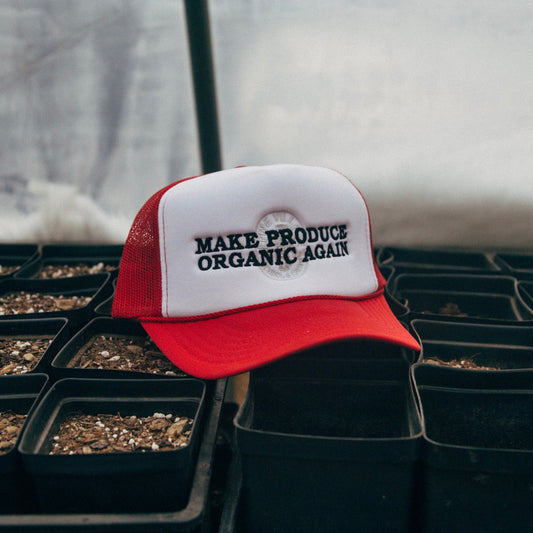 Make Produce Organic Again Trucker Hat (Red/White)
