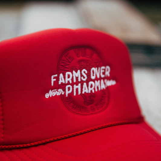 Farms Over Pharma Trucker Hat (Red)