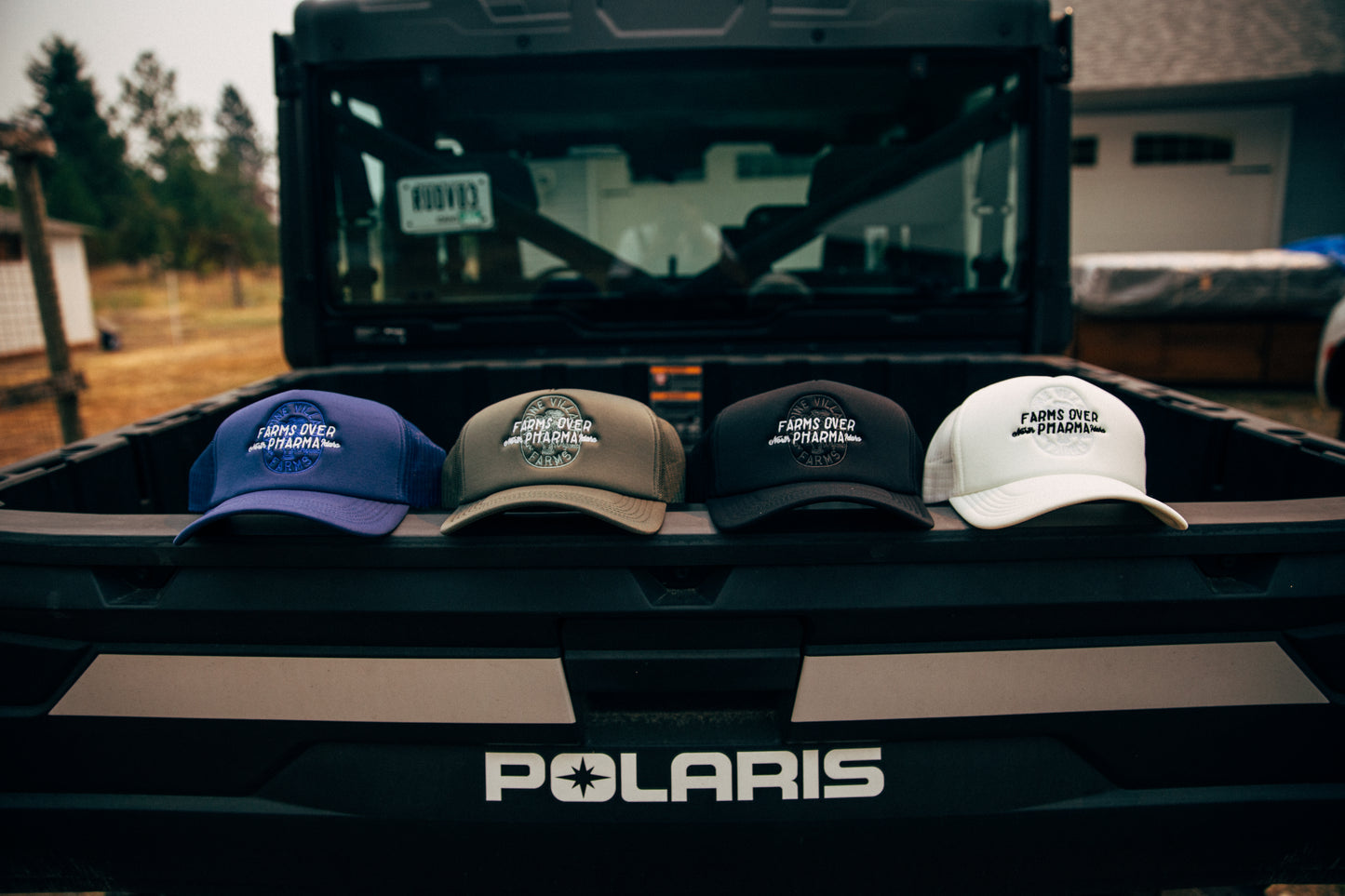 FARMS OVER PHARMA TRUCKER HAT (DARK BLUE WITH WHITE/ROYAL BLUE)