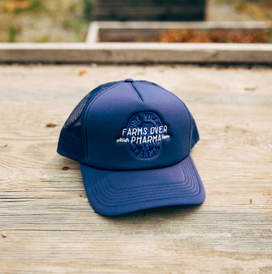 Farms Over Pharma Trucker Hat (Blue)