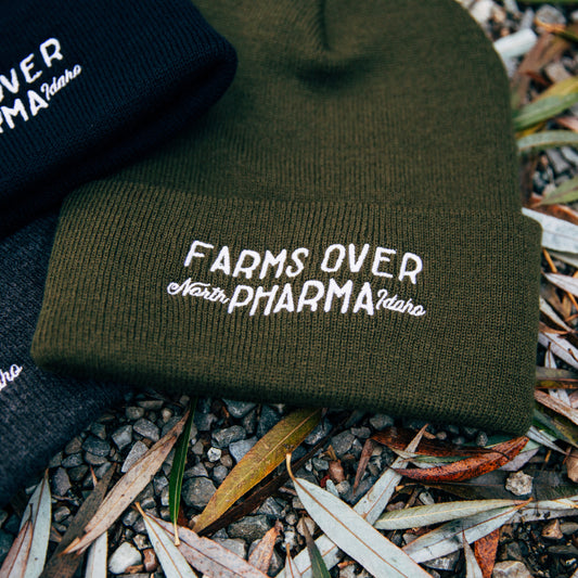 FARMS OVER PHARMA BEANIE (ARMY GREEN)