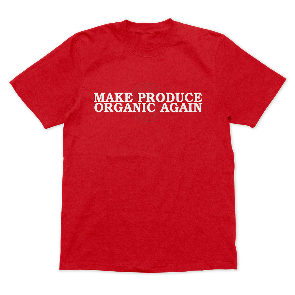 MAKE PRODUCE ORGANIC AGAIN T-SHIRT (RED)