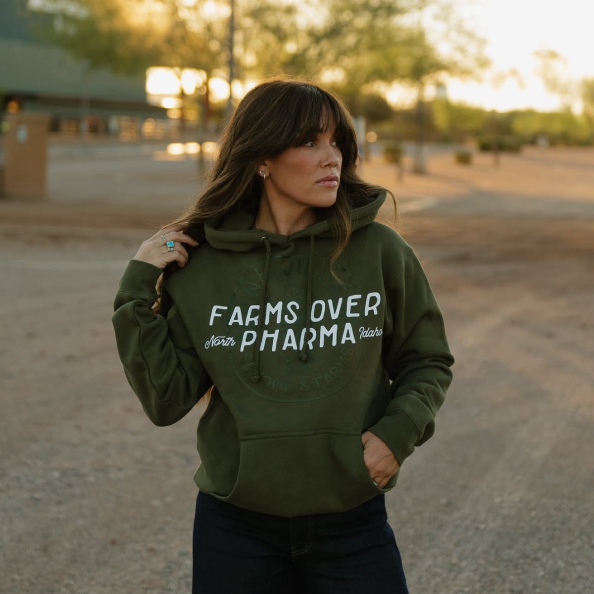 Farms Over Pharma Hoodie (Army Green)