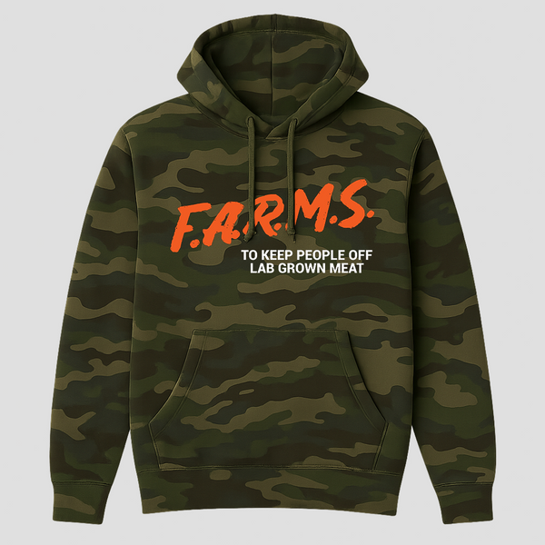 パーカー helder vices organic growth hoodie50%off F.A.R.M.S. To Keep People Off Lab Grown Meat Hoodie (Forest Camo