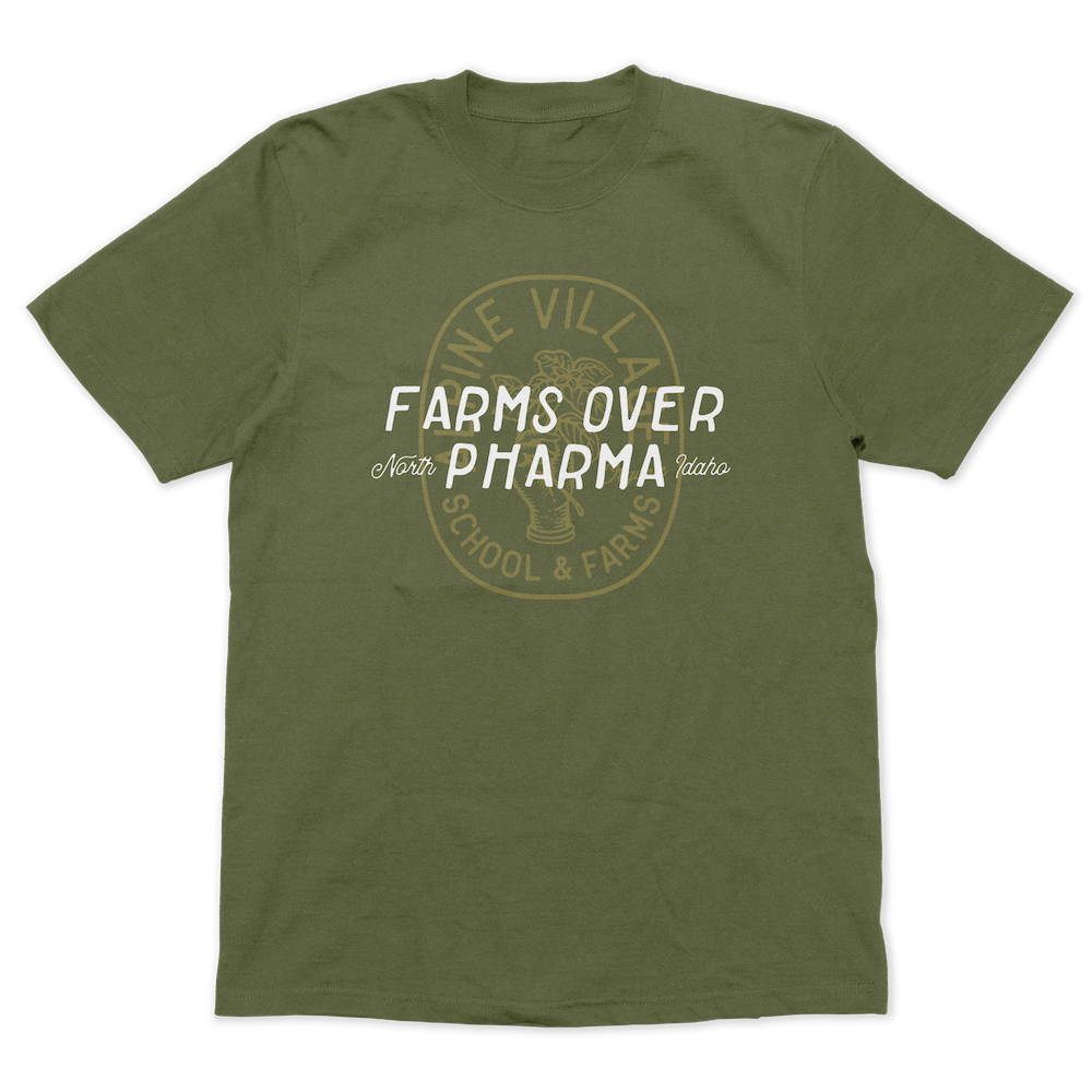 FARMS OVER PHARMA T-SHIRT (ARMY GREEN)