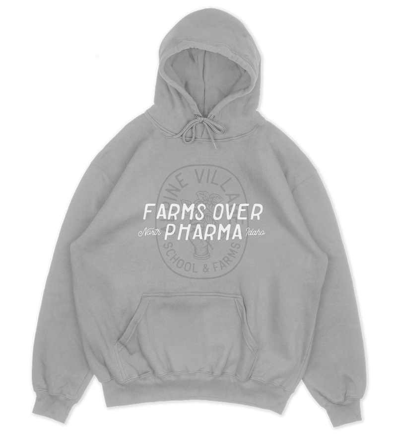 FARMS OVER PHARMA HOODIE (SMOKE WITH WHITE/GREY)