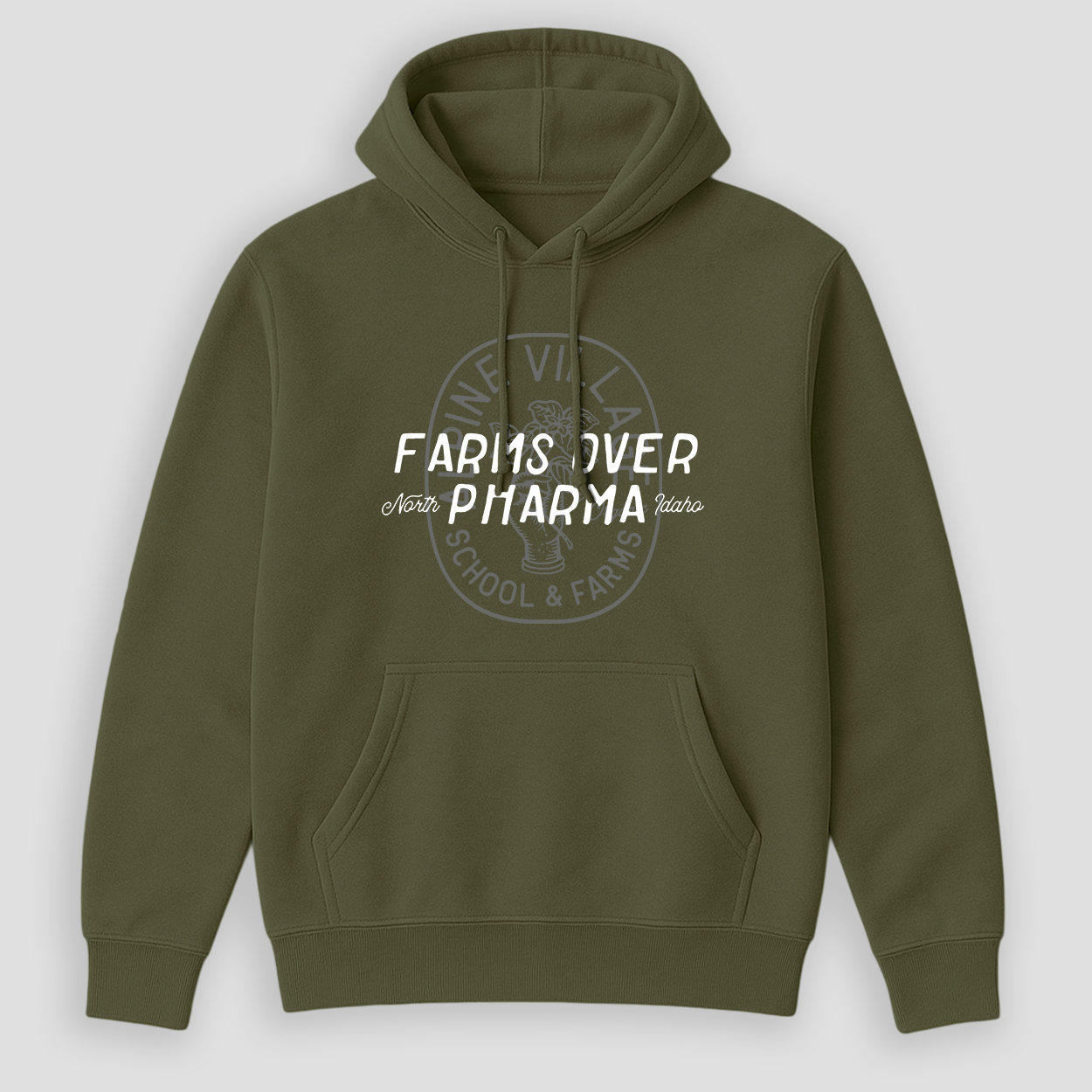 Farms Over Pharma Hoodie (Army Green)