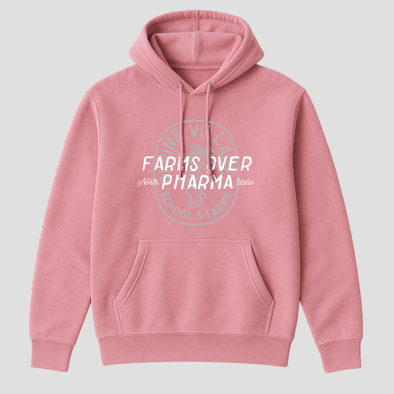 FARMS OVER PHARMA HOODIE (DUSTY PINK)