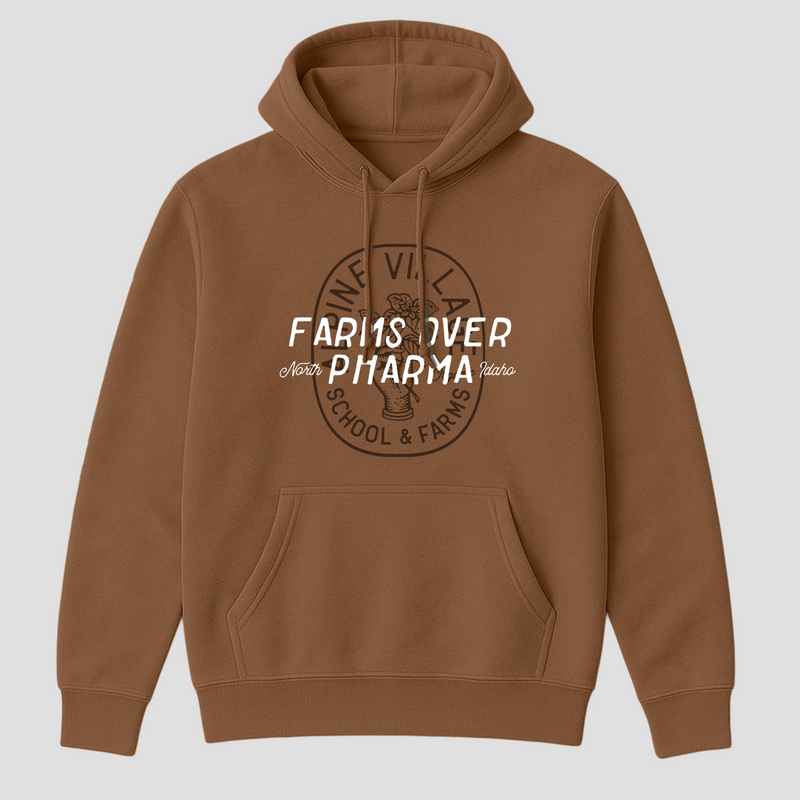 FARMS OVER PHARMA HOODIE (SADDLE)