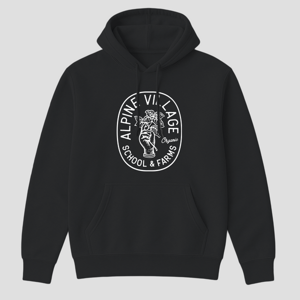 LOGO HOODIE (BLACK) – Alpine Village School & Farms