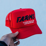 F.A.R.M.S. TO KEEP PEOPLE OFF LAB GROWN MEAT TRUCKER HAT (RED)