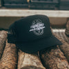 FARMS OVER PHARMA TRUCKER HAT (BLACK WITH WHITE/CHARCOAL)
