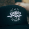 FARMS OVER PHARMA TRUCKER HAT (BLACK WITH WHITE/CHARCOAL)