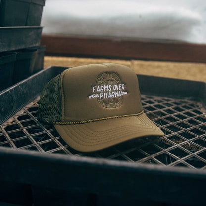 Farms Over Pharma Trucker Hat (Army Green)