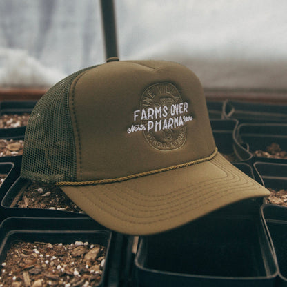 Farms Over Pharma Trucker Hat (Army Green)