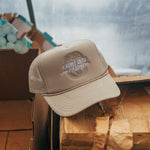 FARMS OVER PHARMA TRUCKER HAT (TAN WITH WHITE/BROWN)