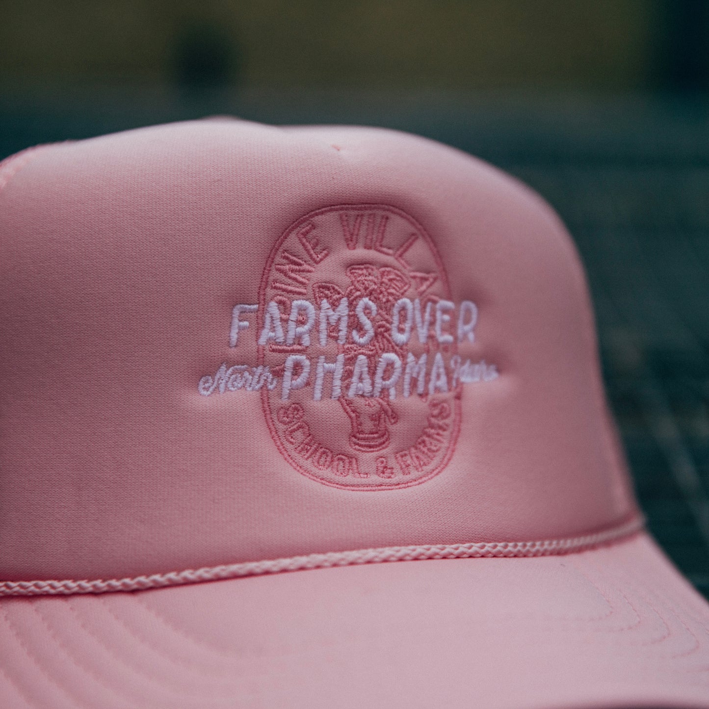 Farms Over Pharma Trucker Hat (Pink)