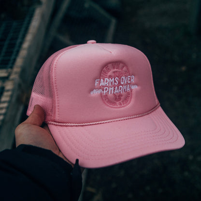 Farms Over Pharma Trucker Hat (Pink)