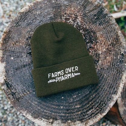 FARMS OVER PHARMA BEANIE (ARMY GREEN)