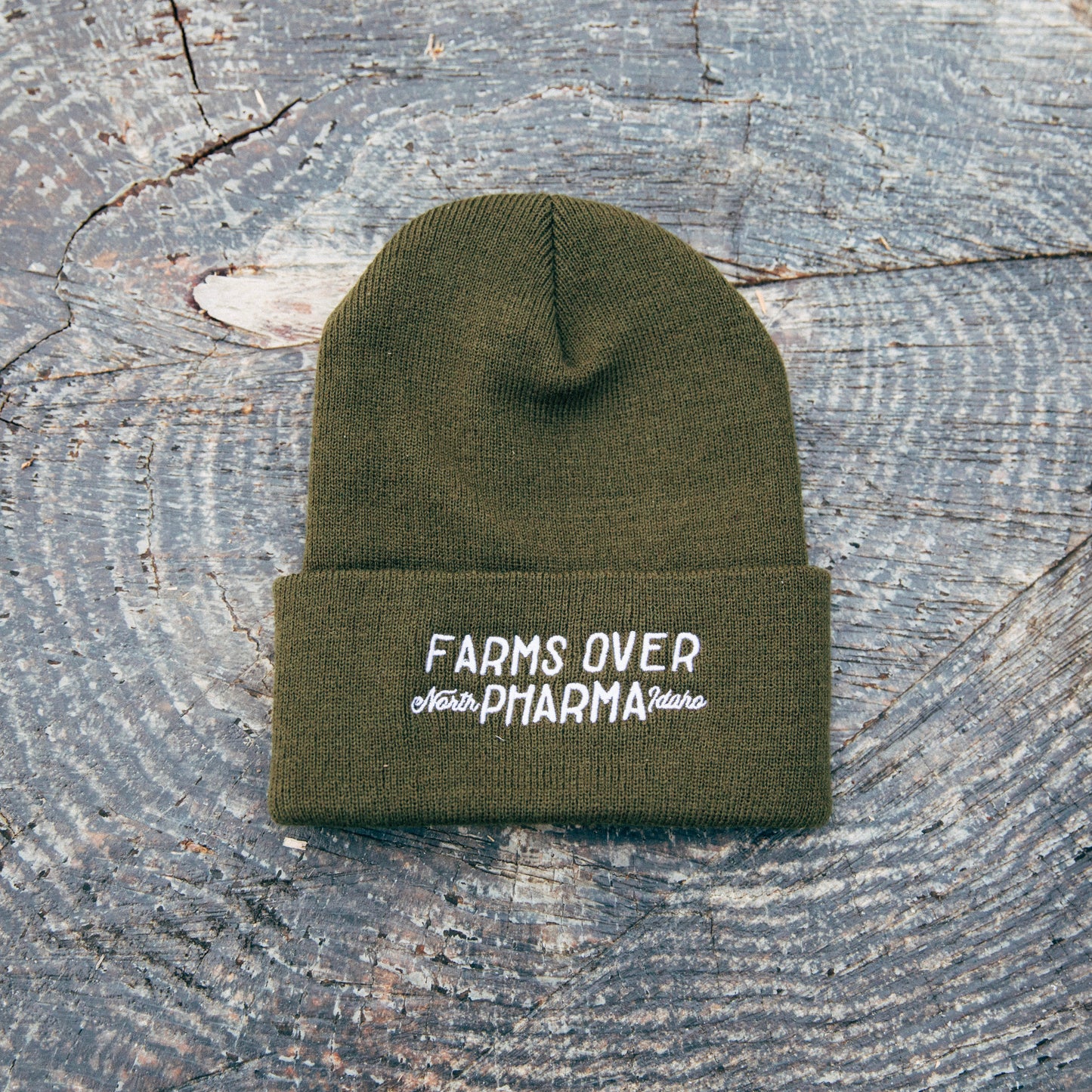 FARMS OVER PHARMA BEANIE (ARMY GREEN)