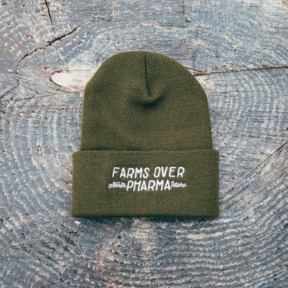 FARMS OVER PHARMA BEANIE (ARMY GREEN)