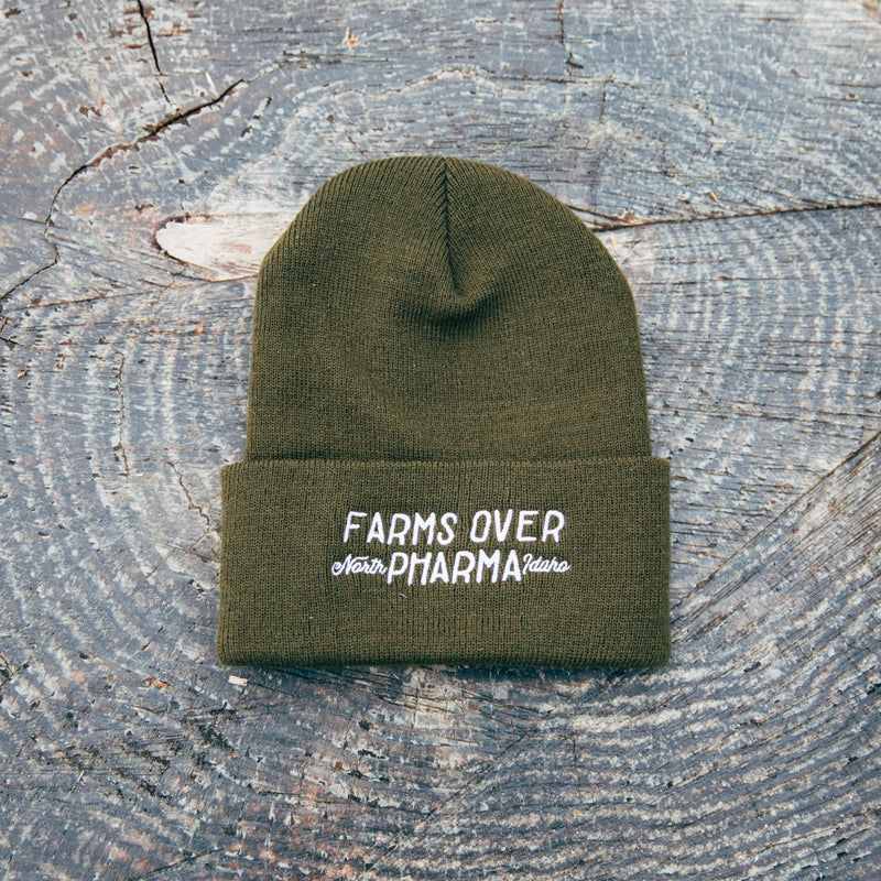 FARMS OVER PHARMA BEANIE (ARMY GREEN)